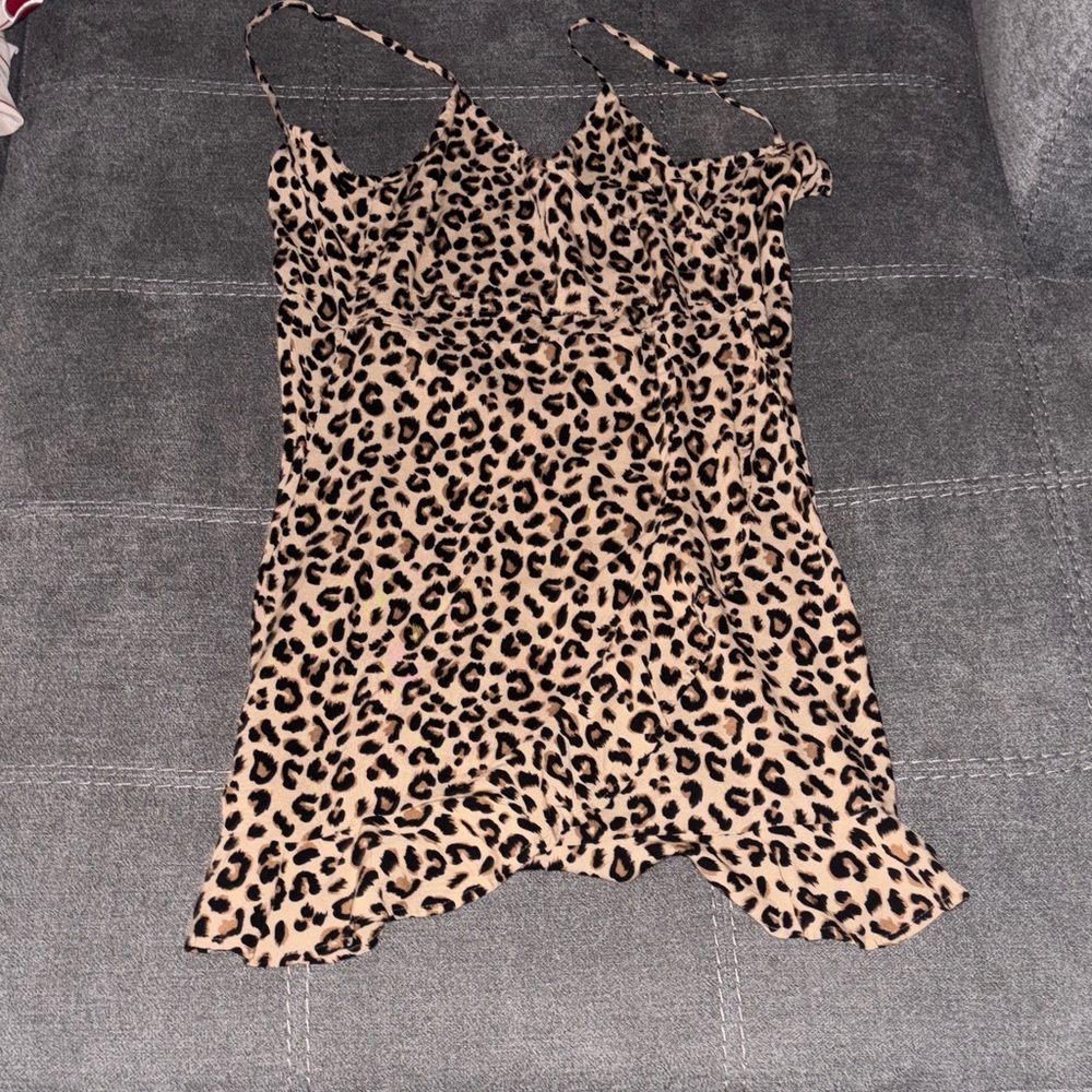 Leopard Print Spaghetti Strap Dress